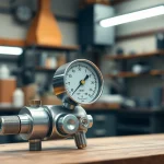 Monitor pressure conditions with this high-quality nitrogen regulator featuring a clear gauge and robust build.