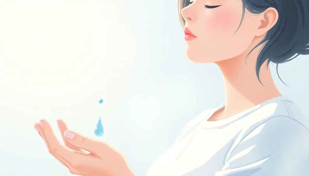 Reviewing Zen Drops: A person utilizes calming Zen Drops for stress relief.