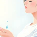 Reviewing Zen Drops: A person utilizes calming Zen Drops for stress relief.