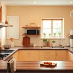 Showcase affordable kitchen appliances in a stylish arrangement, highlighting efficiency and modern design.