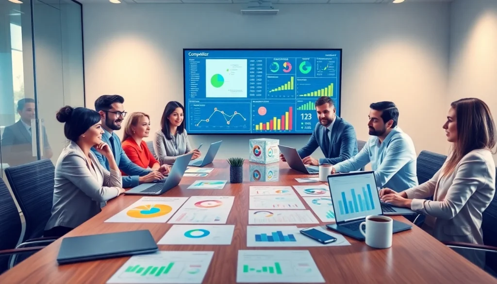 Analyze how to find competitor customers using strategic business insights in a modern office.