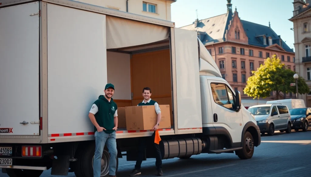 Professional movers handling a Umzug Nürnberg with care and efficiency, showcasing teamwork and reliability.