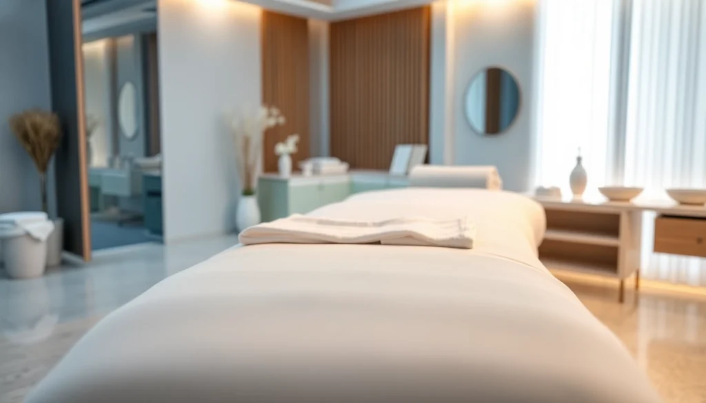Erstklassige liegen Kosmetik im stilvollen Ambiente für entspannende Behandlungen.