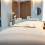 Erstklassige liegen Kosmetik im stilvollen Ambiente für entspannende Behandlungen.