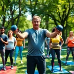 Engaging weight loss personal trainer coaching clients in Jersey City park, promoting fitness and motivation.