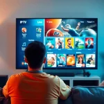 Explore IPTV Subscription USA with a modern interface showcasing live channels and on-demand options.