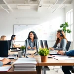 Engaged legal intake services team providing professional client support in a modern office.