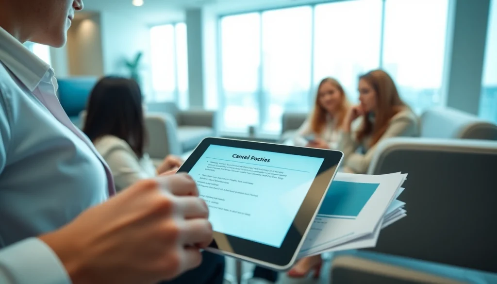 Learn about ejari cancellation​ with a real estate agent assisting clients in a modern office.