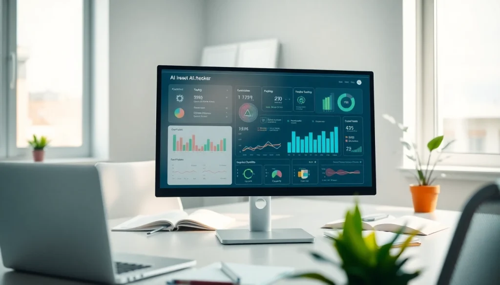 Analyze and verify content with this advanced AI checker interface in a professional workspace.