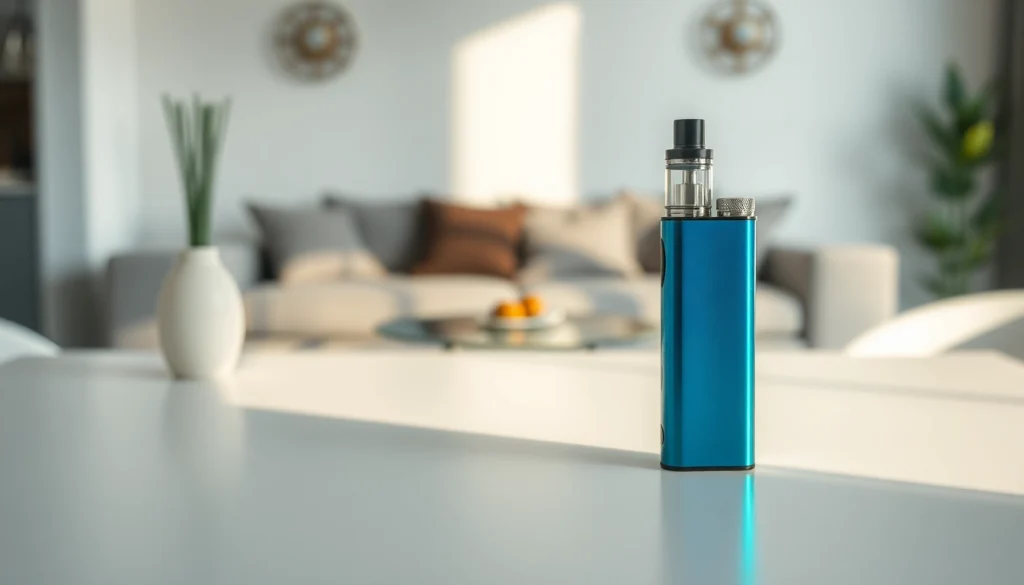 Showcasing the best disposable vape with a sleek design and vibrant colors in a modern setting.