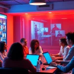Engage in شات عربي with diverse users in a vibrant digital chatroom setting.