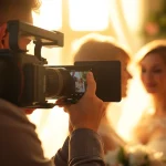 Videographer Christchurch capturing a joyful wedding moment with a creative touch.