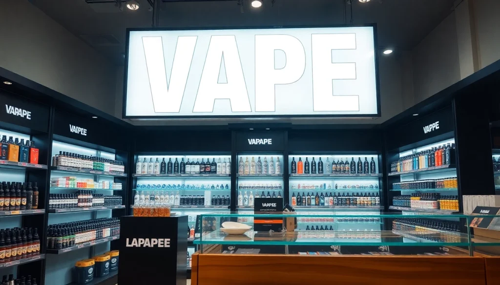 Shop for vape connects, showcasing an array of premium vape kits and accessories within a contemporary store.