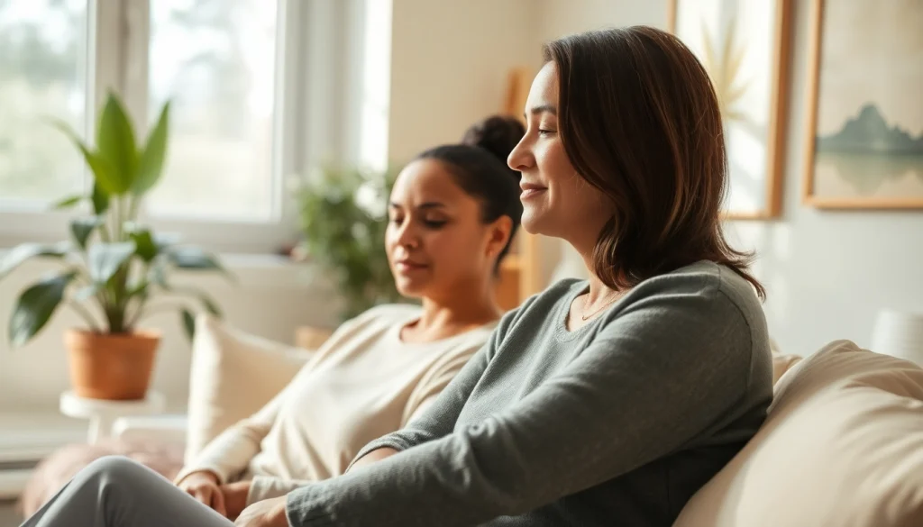 Engaging therapy session for healing trauma, illustrating emotional support and trust.
