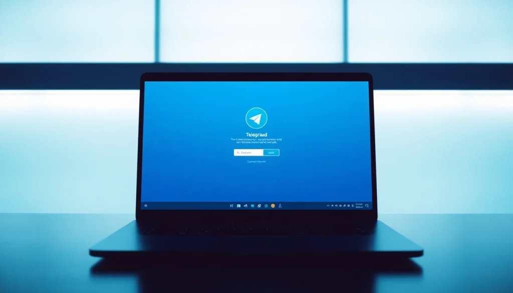 Download Telegram for PC on a laptop with user-friendly interface showcasing telegram下载电脑版