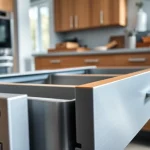 Showcasing a professional Metal Drawer System in a modern kitchen with sleek storage solutions.