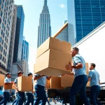 Best movers nyc team loading a truck in vibrant New York City, symbolizing professionalism and reliability.