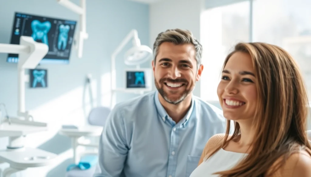 Assessing dental bridges during a consultation in a modern clinic.