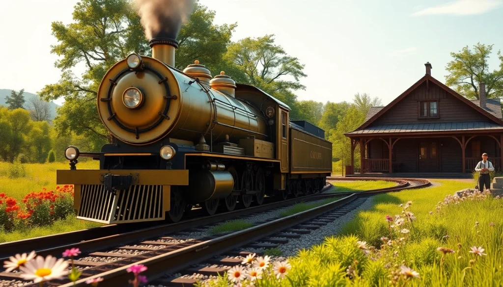 Experience railroad tycoon free download with a stunning steam locomotive scene highlighting vintage charm.