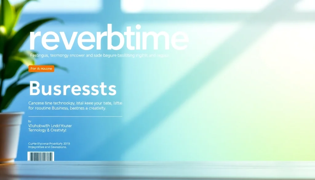 Visualize Reverbtime Magazine's dynamic cover, showcasing innovative business and technology insights.