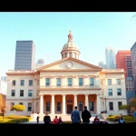 Government building showcases community engagement, emphasizing accessibility and trust in services.