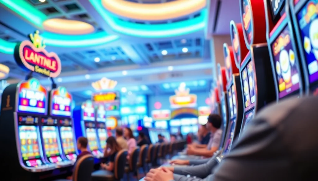 Masukkan untuk Dumdum4D Login slot dalam suasana kasino modern yang ceria dan ramai.