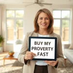 Sell my property fast with a confident real estate agent showcasing a modern home