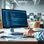 Creating engaging web development projects with a developer working at a laptop.