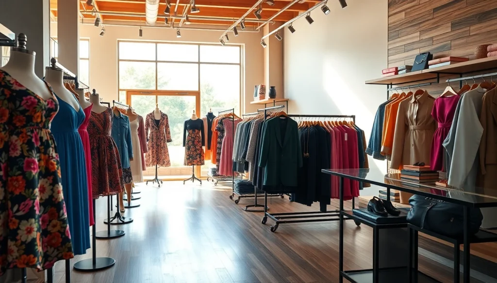 Shop for stunning north fashion styles in a vibrant boutique filled with trendy apparel.
