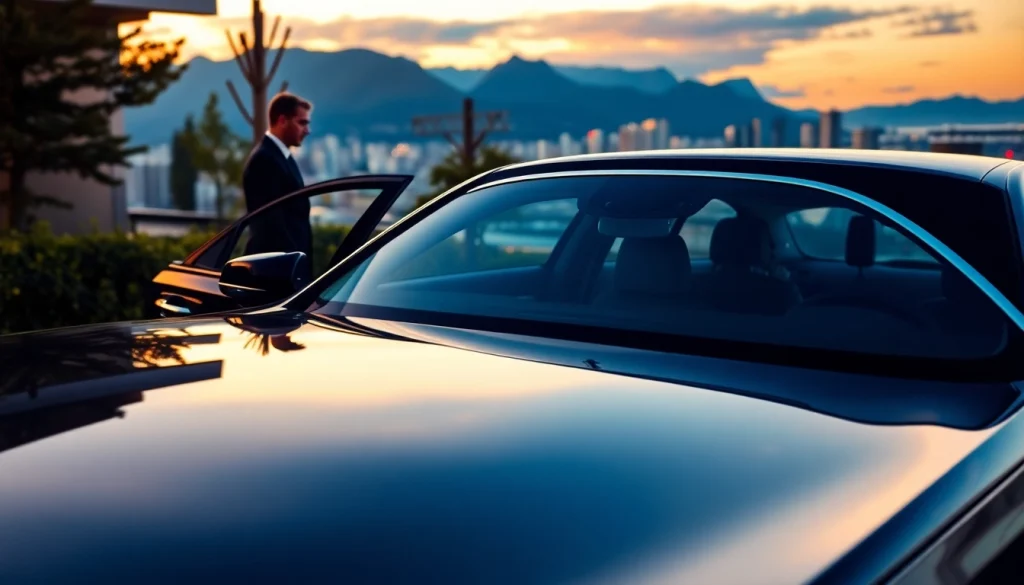 Enhance your travel experience with luxury car service Vancouver featuring a polished sedan and professional chauffeur