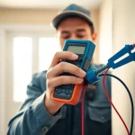 Evaluate Electrical Service with a skilled electrician inspecting a circuit panel.
