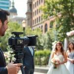 Capturing moments as an edmonton videographer at a wedding celebration.