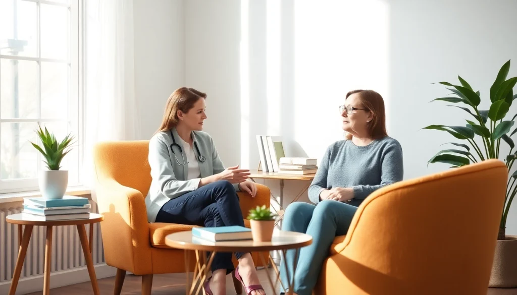 Understanding dealing with depression through a compassionate therapy session in a cozy office.