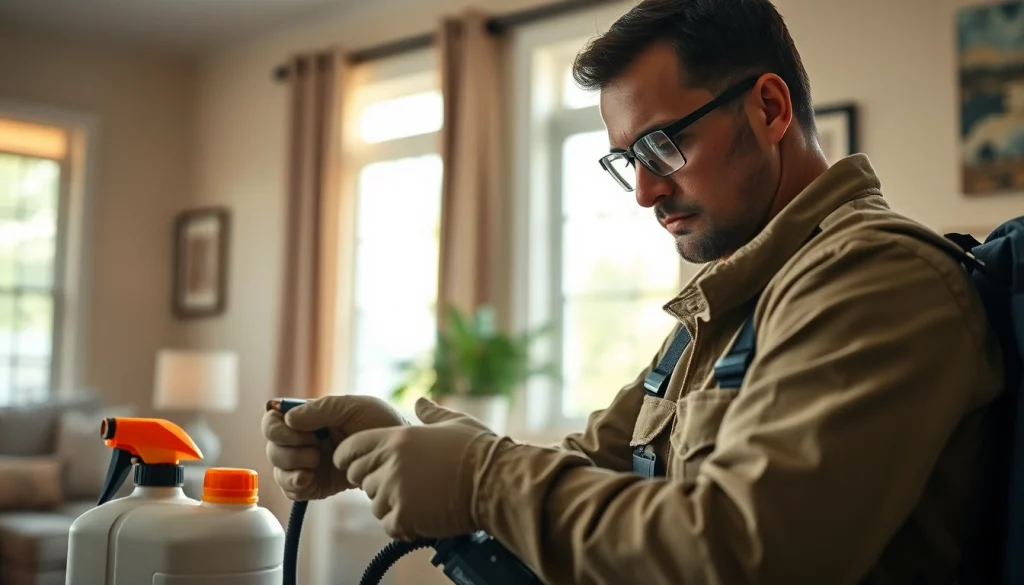 Apply effective termite treatments by a professional pest control technician in a residential setting.
