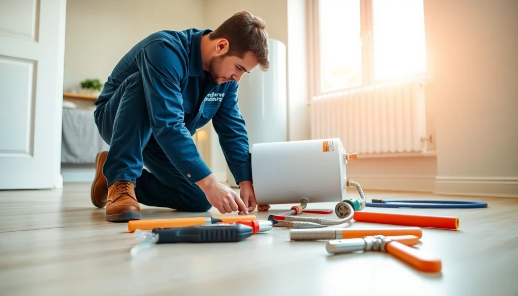 Expert handling water heater installation in Raleigh with professionalism and precision.