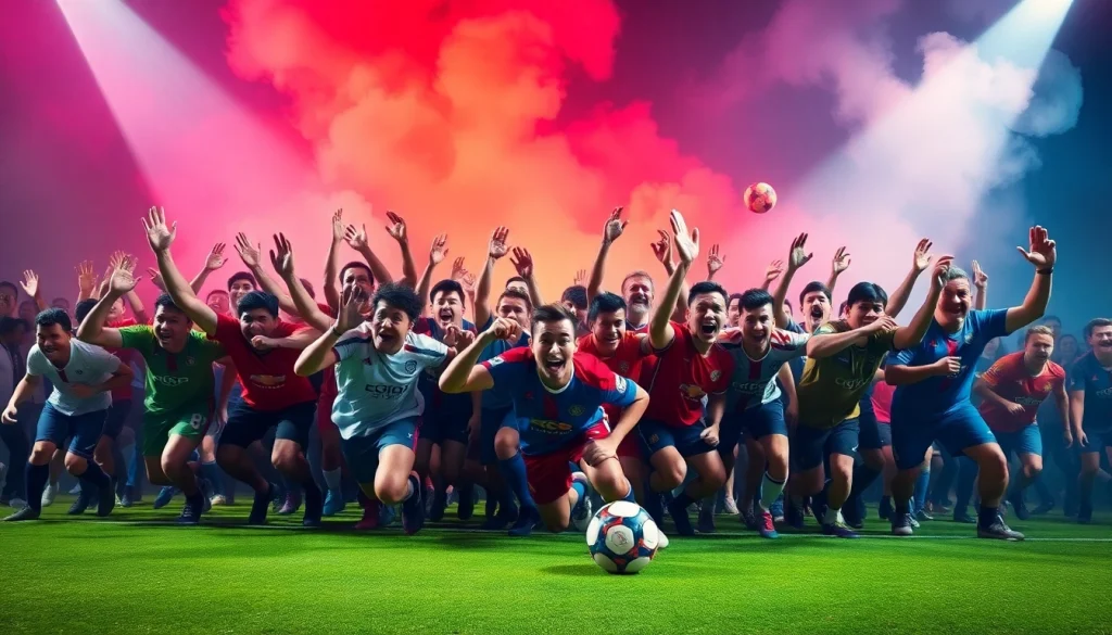 Join the judi bola excitement at Bolabosku, featuring players engaged in thrilling bets.