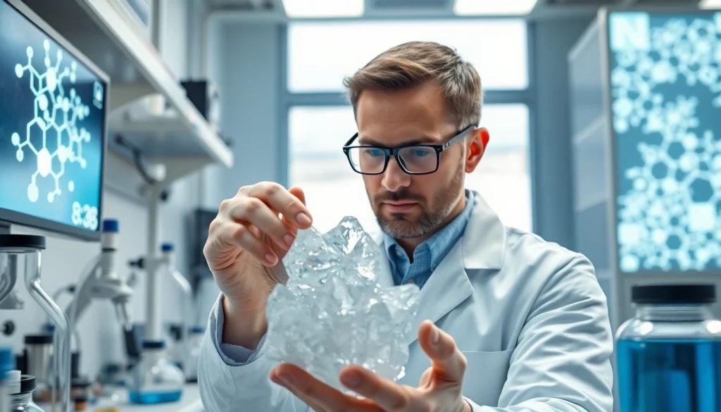 Lava Pure z naturalnym zeolitem podczas analizy w laboratorium badawczym.