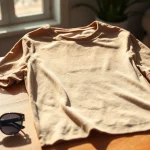 Showcase a stylish drop shoulder t shirt emphasizing its comfortable fit and soft fabric.