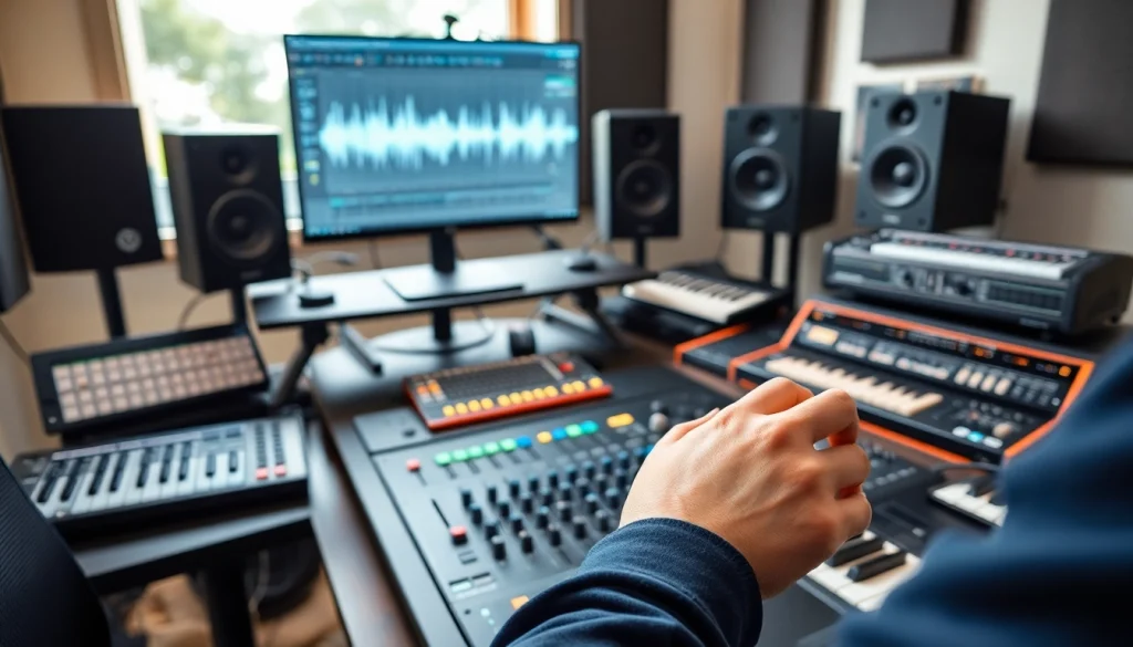 Creating UK Bass serum presets in a modern studio environment with audio production tools.
