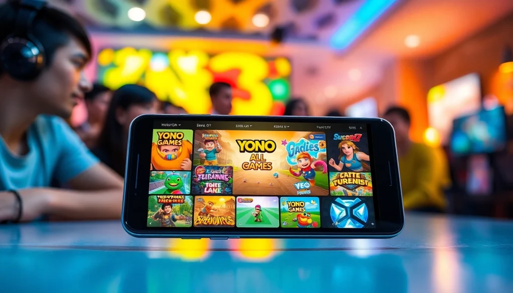 Explore YONO ALL GAMES on your mobile device, featuring exciting graphics and engaging gameplay elements.