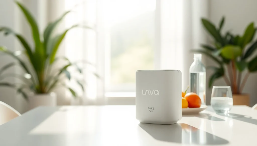Lava Pure co to jest przedstawione w naturalnym otoczeniu zdrowia i wellness.