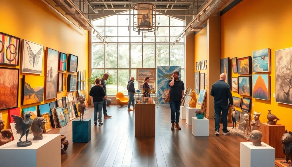 Explore local art galleries Calgary featuring vibrant artworks and lively visitor engagement.