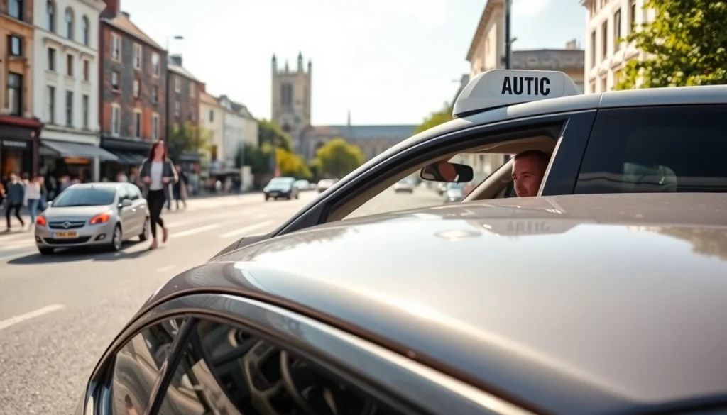 Catch a taxi from Sturry to Canterbury with a professional driver in a vibrant urban setting.