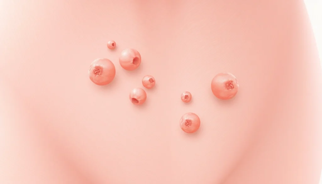 Illustration of vaginal warts highlighting their appearance and characteristics for educational purposes.